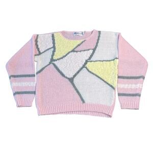 Exclusive Imports - cottage core Pink Yellow color Vintage Sweater Size M